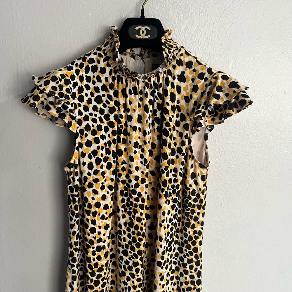 Ann Taylor Factory NWT Mock Neck Cheetah Print Shift Dress XS - Picture 8 of 14